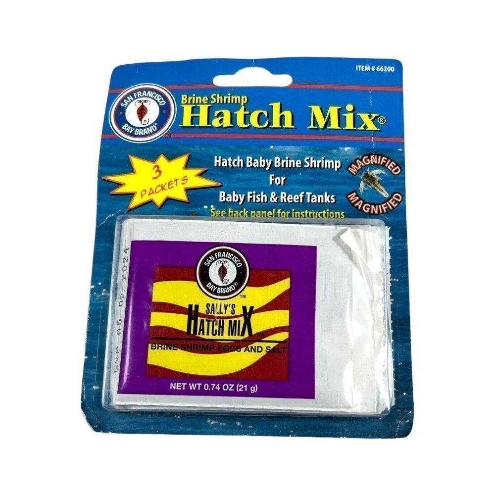 San Francisco Bay Brine Shrimp Hatch Mix 3pk Lot 3 Pack Pre mixed Lot High Hatch